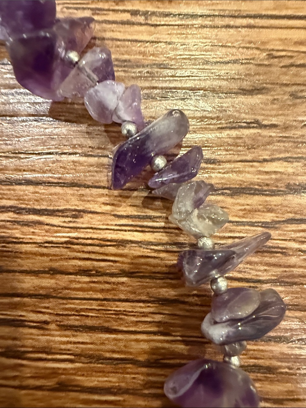 Amethyst Chip Bead Necklace - Purple Gemstone Women's Jewelry - Picture 7 of 7